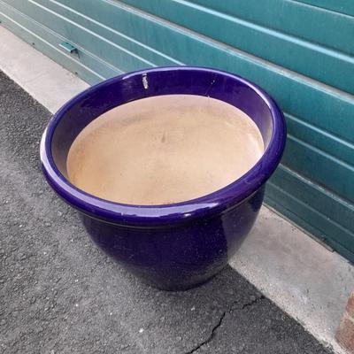 Beautiful Blue Clay 18" Plant pot holds up to a 15" plant with shovel