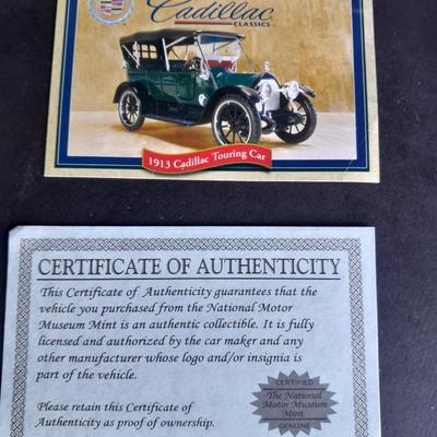 Three Cadillac Classics Die Cast Car Set Each with COA