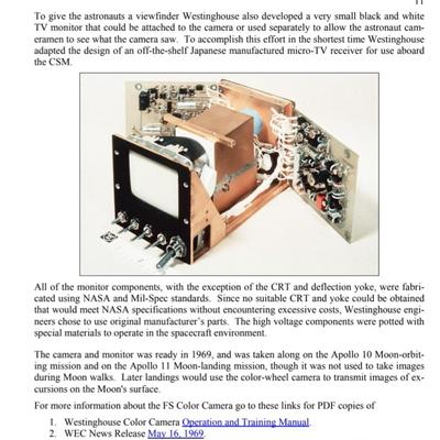 Model of Tv Monitor used on Apollo 11 Mission NASA