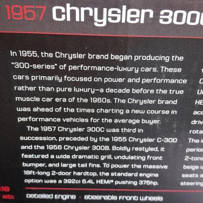 American Muscle Auto World 1:18 scale die cast replica 1957 Chrysler 300C