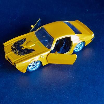 Two Die Cast Cars, Volkswagen Beetle and 1972 Pontiac Firebird