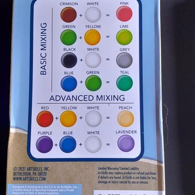 Two 8-piece Acrylic Paints 8 Vibrant colors and 8 Glitter with a folding paint palette