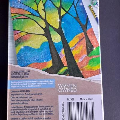 Two 8-piece Acrylic Paints 8 Vibrant colors and 8 Glitter with a folding paint palette