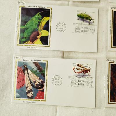 7 - FIRST DAY STAMPS - 1999 INSECTS & SPIDERS