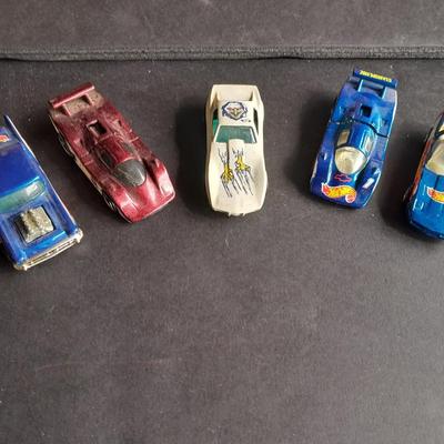 Five collectible Hot Wheel cars