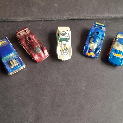 Five collectible Hot Wheel cars