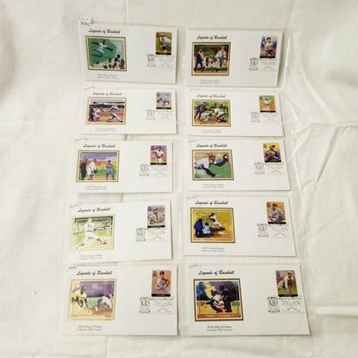 10 - FIRST DAY STAMPS - LEGENDS OF BASEBALL #1