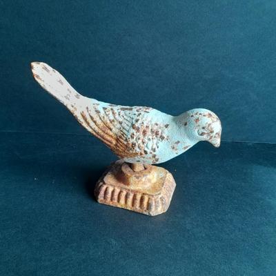 Antique 5" Cast iron Bird Figural decor / door stop #1