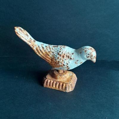 Antique 5" Cast iron Bird Figural decor / door stop #1