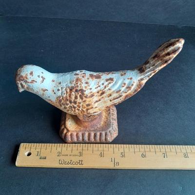 Antique 5" Cast iron Bird Figural decor / door stop #1