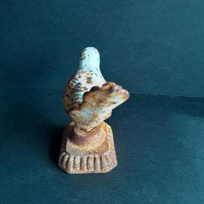 Antique 5" Cast iron Bird Figural decor / door stop #1
