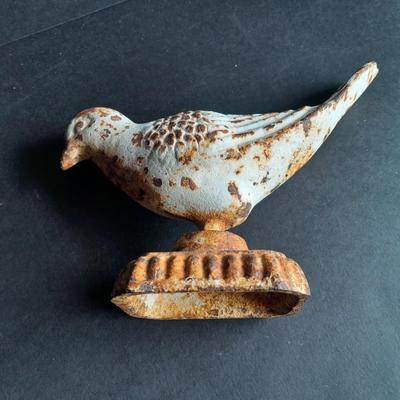 Antique 5" Cast iron Bird Figural decor / door stop #2