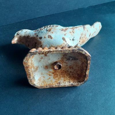 Antique 5" Cast iron Bird Figural decor / door stop #2