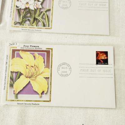 6 - FIRST DAY STAMPS - 200O FOUR FLOWERS - SELF ADHESIVE COIL