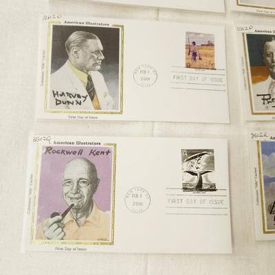 10 - FIRST DAY STAMPS - 2001 AMERICAN ILLUSTRATORS