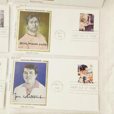 10 - FIRST DAY STAMPS - 2001 AMERICAN ILLUSTRATORS