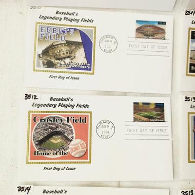 10 - FIRST DAY STAMPS - 2001 BASEBALL LEGENDARY PLAYING FIELD