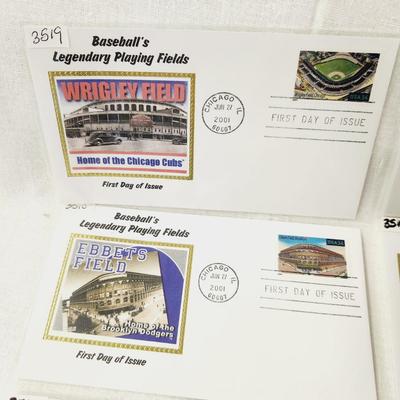 10 - FIRST DAY STAMPS - 2001 BASEBALL LEGENDARY PLAYING FIELD