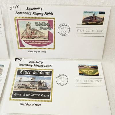 10 - FIRST DAY STAMPS - 2001 BASEBALL LEGENDARY PLAYING FIELD