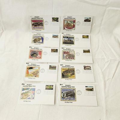 10 - FIRST DAY STAMPS - 2001 BASEBALL LEGENDARY PLAYING FIELD