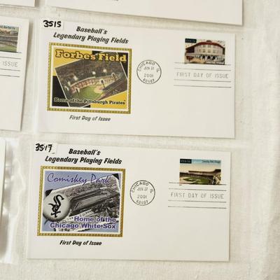 10 - FIRST DAY STAMPS - 2001 BASEBALL LEGENDARY PLAYING FIELD