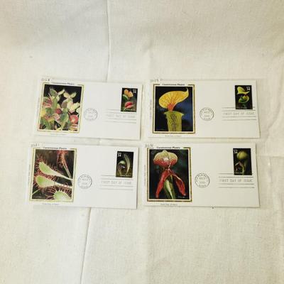 4 - FIRST DAY STAMPS - 2001 CARNIVOROUS PLANTS