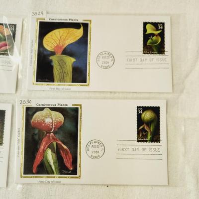 4 - FIRST DAY STAMPS - 2001 CARNIVOROUS PLANTS
