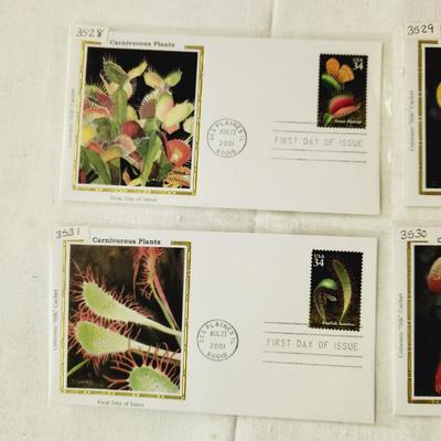 4 - FIRST DAY STAMPS - 2001 CARNIVOROUS PLANTS