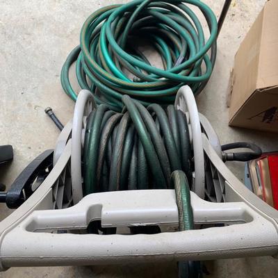Hose Reel with 2 Garden Hoses
