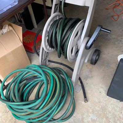 Hose Reel with 2 Garden Hoses