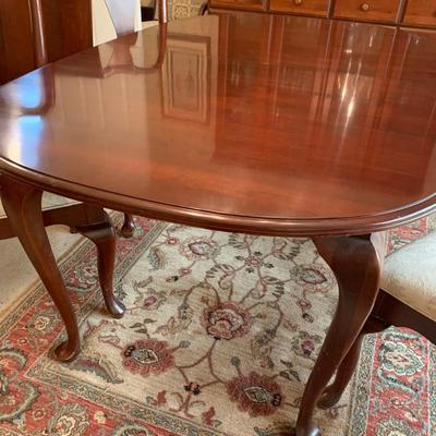 Dining Table, 4 Chairs, 2 Accent Chairs, Leaf & Pads