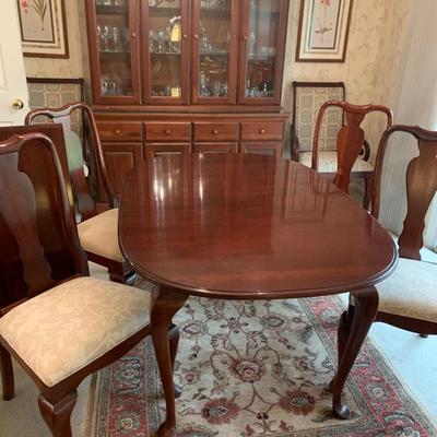Dining Table, 4 Chairs, 2 Accent Chairs, Leaf & Pads