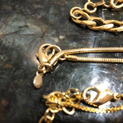 Fashion Costume Jewelry Gold Tone Chain Necklaces -Lot J201