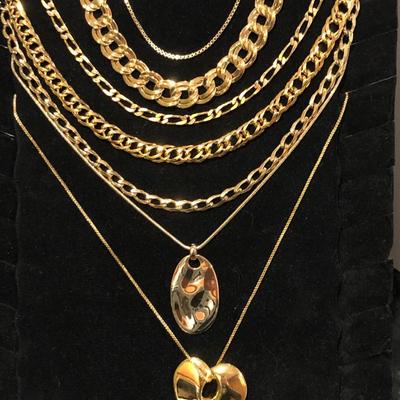 Fashion Costume Jewelry Gold Tone Chain Necklaces -Lot J201