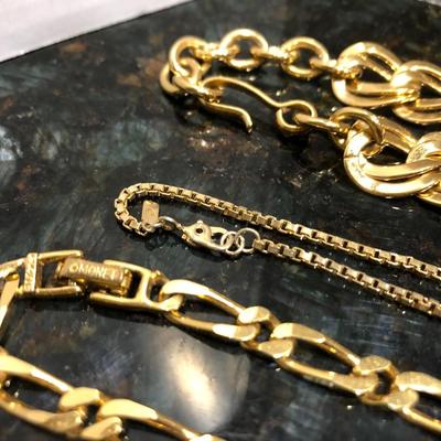 Fashion Costume Jewelry Gold Tone Chain Necklaces -Lot J201