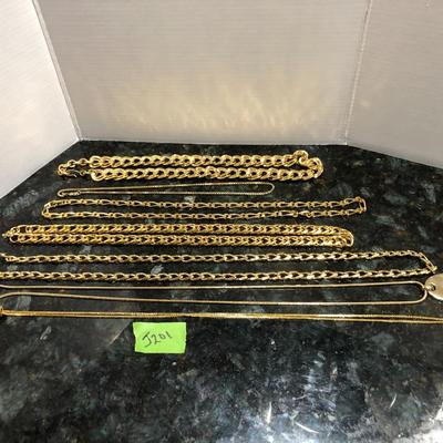 Fashion Costume Jewelry Gold Tone Chain Necklaces -Lot J201