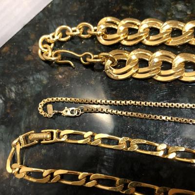 Fashion Costume Jewelry Gold Tone Chain Necklaces -Lot J201