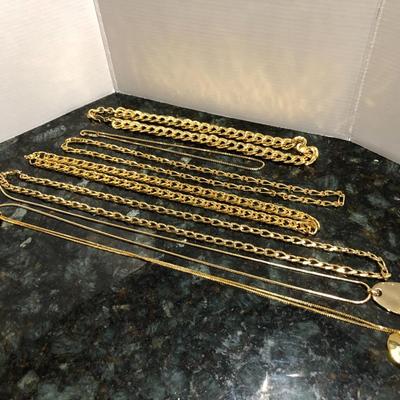 Fashion Costume Jewelry Gold Tone Chain Necklaces -Lot J201