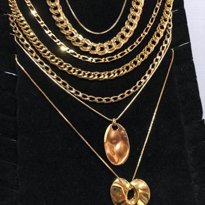 Fashion Costume Jewelry Gold Tone Chain Necklaces -Lot J201