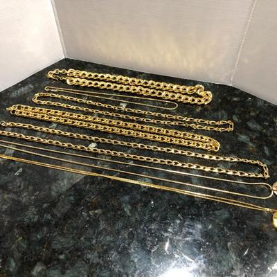 Fashion Costume Jewelry Gold Tone Chain Necklaces -Lot J201