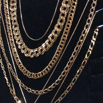 Fashion Costume Jewelry Gold Tone Chain Necklaces -Lot J201