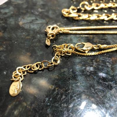 Fashion Costume Jewelry Gold Tone Chain Necklaces -Lot J201