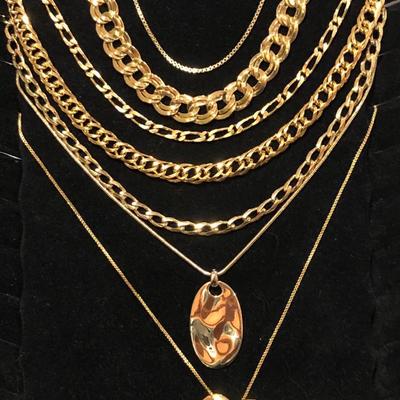 Fashion Costume Jewelry Gold Tone Chain Necklaces -Lot J201