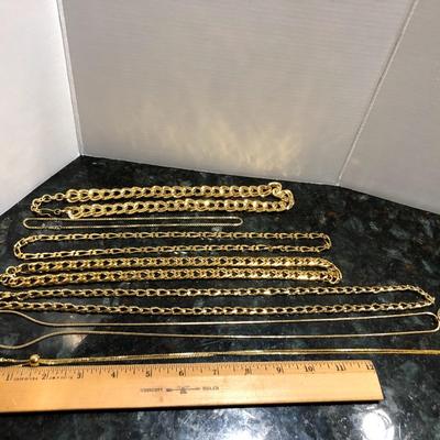 Fashion Costume Jewelry Gold Tone Chain Necklaces -Lot J201