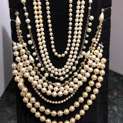 Fashion Costume Jewelry Pearl Necklaces -Lot J202