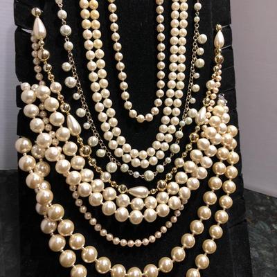 Fashion Costume Jewelry Pearl Necklaces -Lot J202