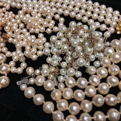Fashion Costume Jewelry Pearl Necklaces -Lot J202