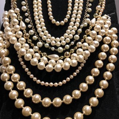 Fashion Costume Jewelry Pearl Necklaces -Lot J202