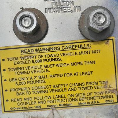 Tow Bar 5,000 Pound Tow weight 2" Ball SAE Class 3