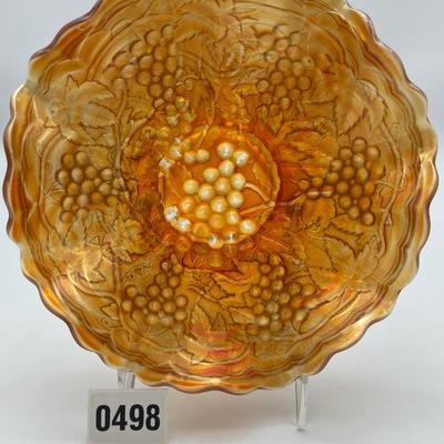 Carnival glass grapes & leaves